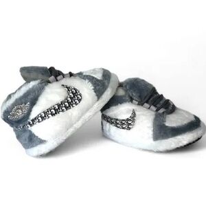 Kids Fuzzy Gray Sneakers